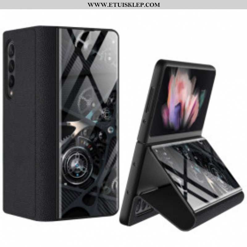 Etui Na Telefon do Samsung Galaxy Z Fold 3 5G Etui Folio Mechanizm Ze Szkła Hartowanego Gkk